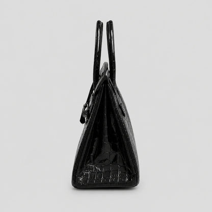 Hermès Birkin 30 Croco Porosus Noir Palladium — Innenansicht | Luren Authentisch