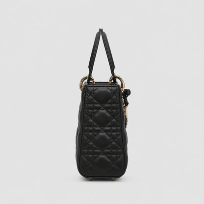 Lady Dior Cannage Lammleder Schwarz — Innenansicht | Luren Authentisch