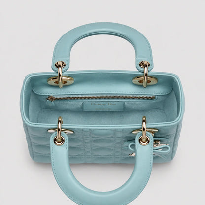 Lady Dior Cannage Lammleder Turmalinblau — Größenvergleich | Luren Authentisch
