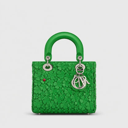 Lady Dior Clover Allover Lammleder Lucky Green — Hauptansicht Vorderseite | Luren Authentisch