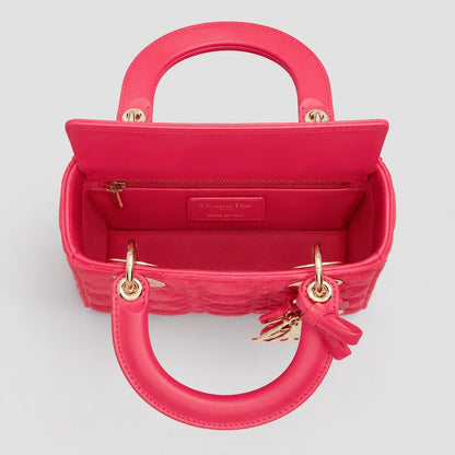 Lady Dior Cannage Veloursleder Rose Peony — Größenvergleich | Luren Authentisch